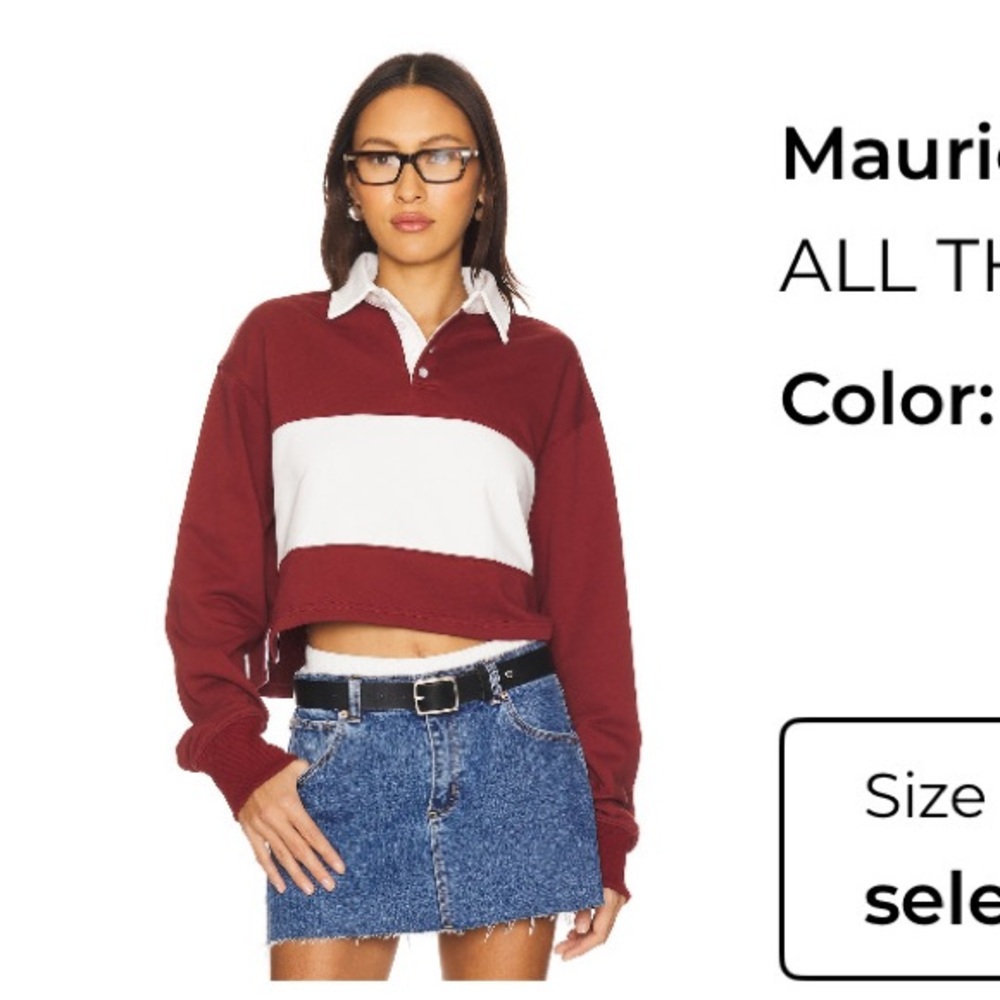 Maurices Burgundy and White Long Sleeve Top NWOT